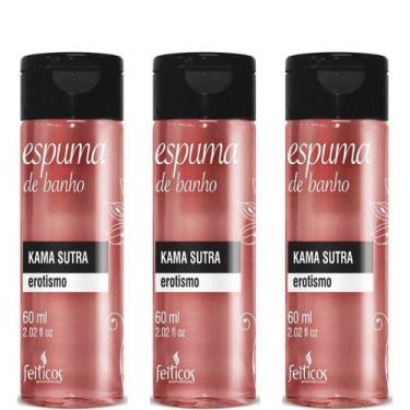 Imagem de Kit 03 Espuma de Banho Erotismo Kama Sutra 60ml Feitiços - Feitiços Ar