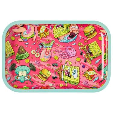 Imagem de Silver Buffalo - Bandeja de Lata Retangular Multicor com Estampa de Personagem e Ícone Krusty Spongebob, 28,7 cm x 18,8 cm, Oficial Licenciada Bob Esponja