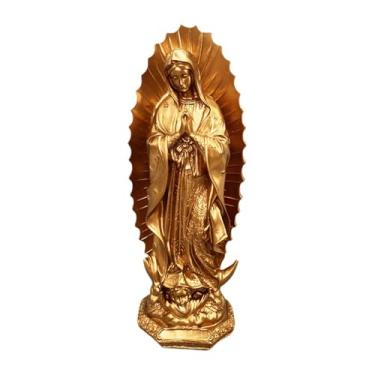 Imagem de Kuntesetty Estátua de Nossa Senhora de Fátima, estatueta de resina para decoração para prateleira, Style B