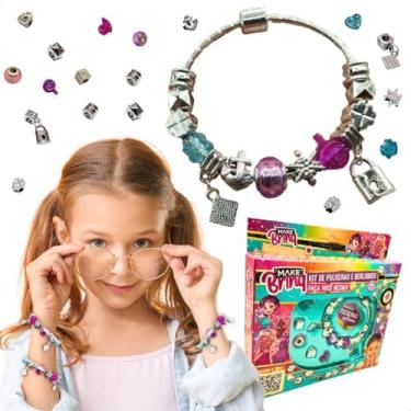 Imagem de Kit Pulseira Berloques Infantil Brinquedo de Montar para Meninas a partir de 5 Anos Pulseiras de Plástico Prata Presente para Meninas Kit de Beleza dia das crianças aniversário natal