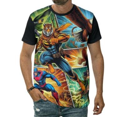 Imagem de Camiseta Super-herói Tigre História Em Quadrinhos Desenho - Darkwood, 