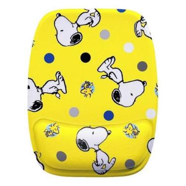 Imagem de Mouse Pad Ergonomico Snoopy Fundo Amarelo Bolinhas - Cn Confecções