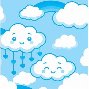 Imagem de TOALHA TNT ESTAMPADA CHUVA AMOR AZUL 0,68 X 0,68 m C/ 5 PEÇAS - Fascin