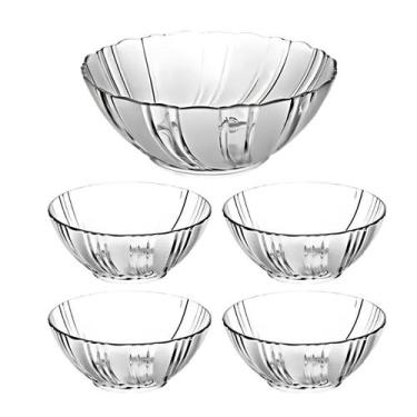 Imagem de Conjunto Bowl Tigelas de Vidro Sobremesa Salada 5 ou 7 Unidades, 5 Peç