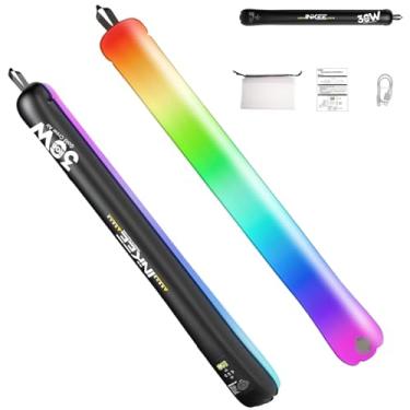 Imagem de INKEE GC30C Tubo de luz LED inflável 30W RGB, bastão de luz LED portátil magnético, bastão de luz de vídeo colorido para fotografia, luz dobrável 36 Wh 5000 mAh bateria 2000-10000 K