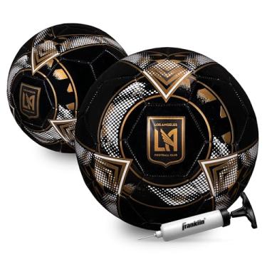 Imagem de Bola de futebol Franklin Sport MLS Los Angeles FC - Bola de futebol tamanho 5 oficial - Tamanho regulamentado + bola de futebol com peso para crianças + adultos - Bola de futebol para meninos +