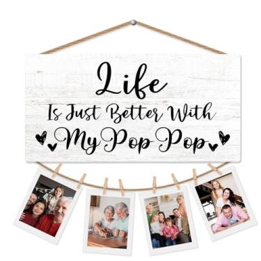 Imagem de CGBHW Porta-retratos My Pop Gifts para parede, presentes de aniversário de pais para papoula, vovô, presentes de agradecimento, presentes de avô, papai, de netos, netos, exibição de fotos pendurada