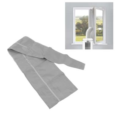 Imagem de BONKZEBU Kit universal de defletor de moldura de janela de ar condicionado de ar condicionado portátil para ar condicionado, kit de ventilação de janela AC portátil, acessórios cinza prateado