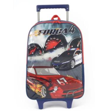 Imagem de Mochila De Rodinhas Escolar Menino Força 4 Motor Fire Luxcel, Preto