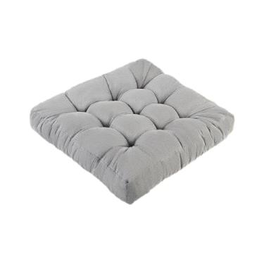 Imagem de LYLNBYWK Almofadas de piso de meditação, almofada de chão espessa para adultos, almofadas quadradas grandes para tatami, sala de estar, ioga, bloco de esponja de memória adicionado, 55 x 55 cm, cinza
