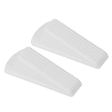 Imagem de PATIKIL Batentes de porta para parte inferior da porta, pacote com 2 cunha de borracha empilhável resistente para azulejo carpete de concreto de madeira para serviço pesado, branco