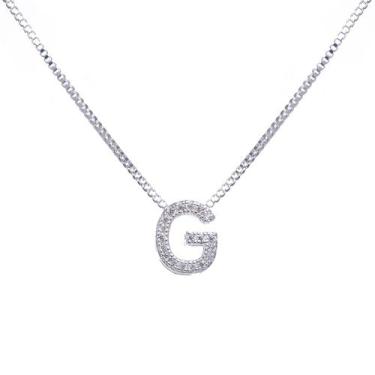 Imagem de Colar inicial cravejada Banhado Prata 925 - Papillon Semi Jóias