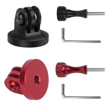 Imagem de Mechrig Adaptador de montagem de tripé de alumínio para Gopro Hero 13/12/11/10/9, pacote com 2, compatível com tripés, monopés, bastão de selfie, estabilizador e equipamento de ação padrão de 1/10.2