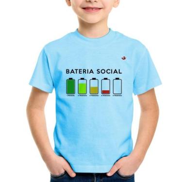 Imagem de Camiseta Infantil Bateria Social - Foca na Moda, Azul bebê, 12