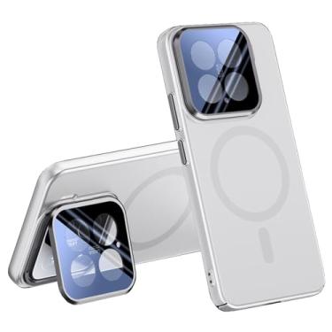 Imagem de FWYANZH Capa magnética para Honor Magic 7 Pro/7, capa com suporte de proteção de lente com tudo incluído, carregamento sem fio, fina, à prova de choque, prata, 7