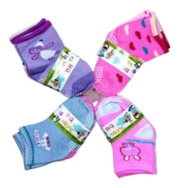 Imagem de Kit 12 Pares Meias Bebê Infantil Juvenil Feminina Menina Cano Curto/Lo