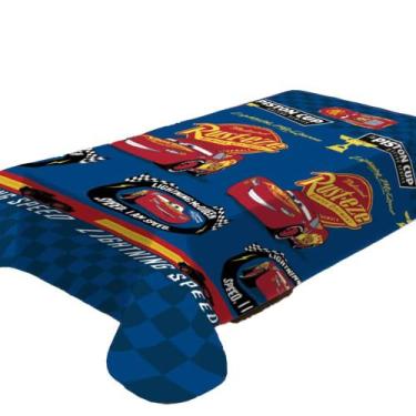 Imagem de Manta solteiro fun disney c/ cinta carros rust-eze azul/cd - Jolitex
