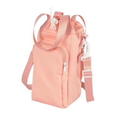 Imagem de Vaveren Bolsa de crossbody de suporte para garrafas de água com alça de alça de ombro bolsa de tipóia de garrafas de água para corrida de camping de viagens, Rosa