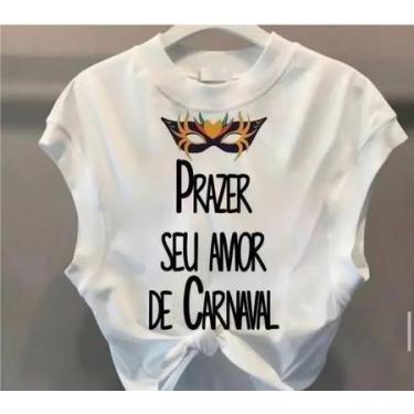 Imagem de Cropped carnaval  prazer seu amor de carnaval - loja dinka, M, BRANCO