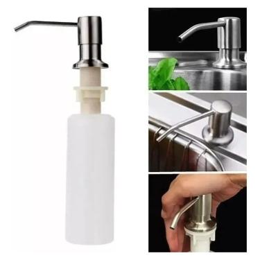 Imagem de Dosador De Detergente Dispenser Para Cuba Inox Embutir Prata