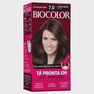 Imagem de Mini kit tinta de cabelo biocolor louro arraso 7.0