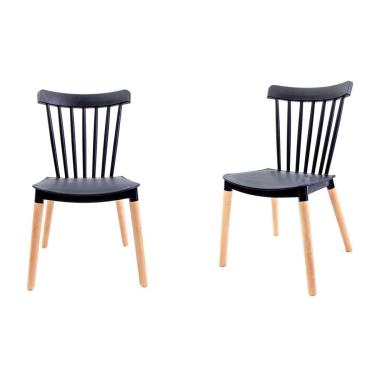 Imagem de Conjunto com 2 Cadeiras Windsor Preto
