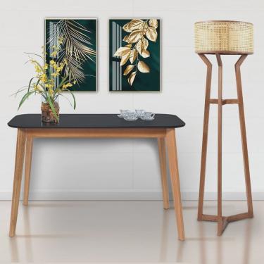 Imagem de Luminária de Piso Luna em Madeira Maciça e Tela Natural