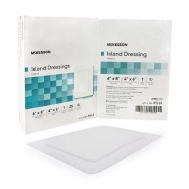 Imagem de Curativo adesivo McKesson 6 x 8 polegadas polipropileno/rayon retângulo branco estéril branco 1 cada por McKesson (pacote com 4)