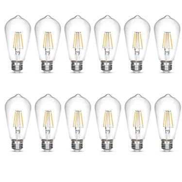 Imagem de NOTOC Lâmpada LED Edison 4W, Antiga 40W Vintage Edison, Lâmpada E26 Lâmpada LED Não Regulável 450 Lúmens 4000K Luz Diurna Branca, Pacote com 12