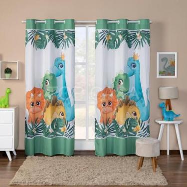 Imagem de Cortina Infantil Estampada 3,00X2,20M Dino Baby - Top Casa