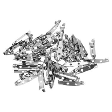 Imagem de PATIKIL 50 pinos de crachá, pinos de segurança de 25 mm etiqueta de nome para crachá em massa tiras planas médias para roupas artesanais DIY, preto