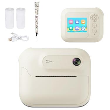 Imagem de Câmera de Impressão Instantânea Infantil, 48MP 1080p HD Câmera Digital 6x Zoom, Crianças Instantâneas de Impressão de Câmera Com Jogo de Mp3 para Presentes de Natal de (Creme