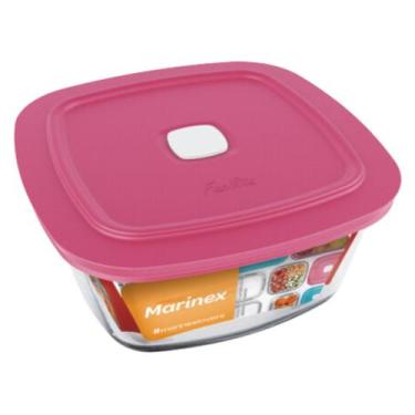 Imagem de 1 Pote Vidro Quadrado Facilita c/ Tampa Marmita 500ML Marinex - NADIR 