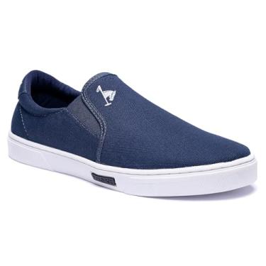 Imagem de Sapatenis Casual Masculino Polo Joy Tênis Slip On Iate sem Cadarço Cano Baixo Leve (Marinho, BR, Adulto, Numérico, 35)