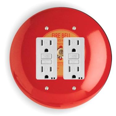 Imagem de Sam Sandor - Design de alarme de incêndio - capa de placa de interruptor de luz redonda - GFI duplo