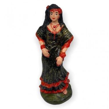 Imagem de Escultura Cigana Preta e Vermelha 15 cm em  Resina - Lua Mística - 100