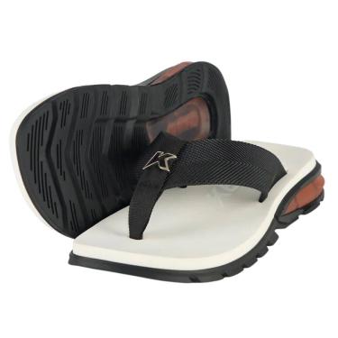 Imagem de Chinelo Sandália Kenner Orak Branco/Preto/Laranja 1901022100-5