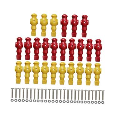 Imagem de UGPLM 26x Table Soccer Men Players, Componentes de entretenimento para homens de pebolim, acessórios de mesa de futebol de jogadores de pebolim, Vermelho Amarelo