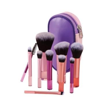 Imagem de Kit de Pincéis de Maquiagem Profissional Completo 10 Peças — Travel Size, Nylon, Bolsa Maquiagem