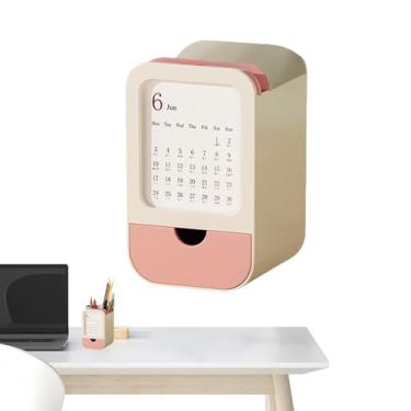 Imagem de Organizador De Canetas Para Escritório | Porta-Lápis para Escritório,Organização com Suporte para Calendário, Gaveta Integrada e Divisórias para Sala de Aula, Escola e Penteadeira