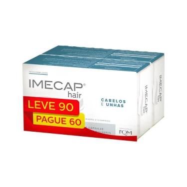 Imagem de Combo Imecap Hair 90 Capsulas Cabelos e Unhas, Sem Sabor