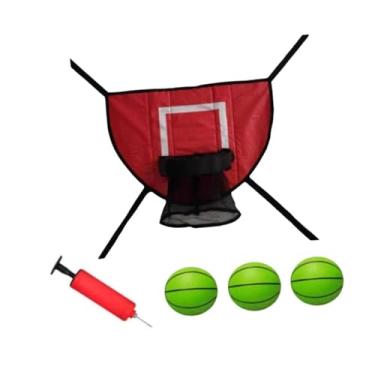 Imagem de menolana Conjunto de cesta de basquete e trampolim, gol de basquete, brinquedo esportivo, acessórios para trampolim para a maioria dos trampolins, Basquete Verde