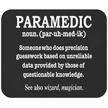 Imagem de xPuffer Mouse sarcástico engraçado mordaça médica paramédico definição ambulância atendente presente escritório pôster preto base de borracha poliéster top