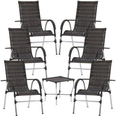 Imagem de Cadeiras E Mesa Vênus Poltrona Fibra Sintética Decoração Festa Trama
