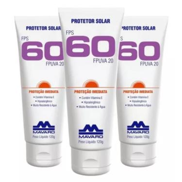 Imagem de KIT 3 Protetores Solares Fps 60 Bisnaga 120g Mavaro
