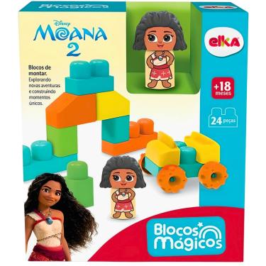 Imagem de Brinquedo Infantil Blocos Mágicos Disney Moana 2 Elka