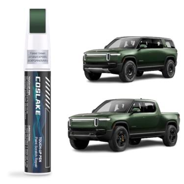 Imagem de COSLAKE Tinta de retoque de carro (verde floresta (A1AN/EXP006/EXPGRN05AW)) para RIVIAN, kit de reparo de arranhões de pintura de carro, solução rápida e fácil de reparar, caneta removedor de