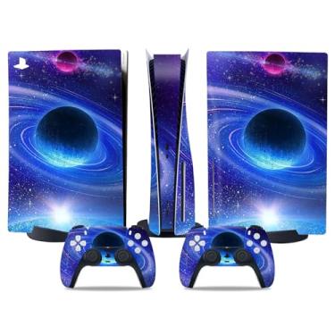 Imagem de Skin Wrap para PS5 Disc Edition, adesivo de vinil para console e controle sem fio (Planeta)