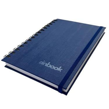 Imagem de Sketchbook Caderno De Desenho A5 150g/m² zinbook Colors Capa Dura Folha Branca Sem Pauta Wire-o (Azul)