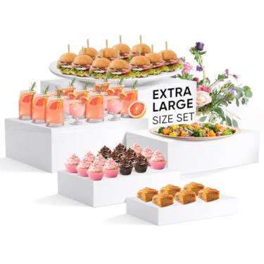 Imagem de YOPPIX Suportes De Buffet Tamanho Grande, Comida Para Mesa, Prateleira Exposição, Sobremesas, Itens Colecionáveis, Joias, Bonecos, Encaixe Cubo Acrílico